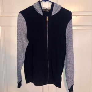 Express Blue/Grey Hooded Full Zip Sweater